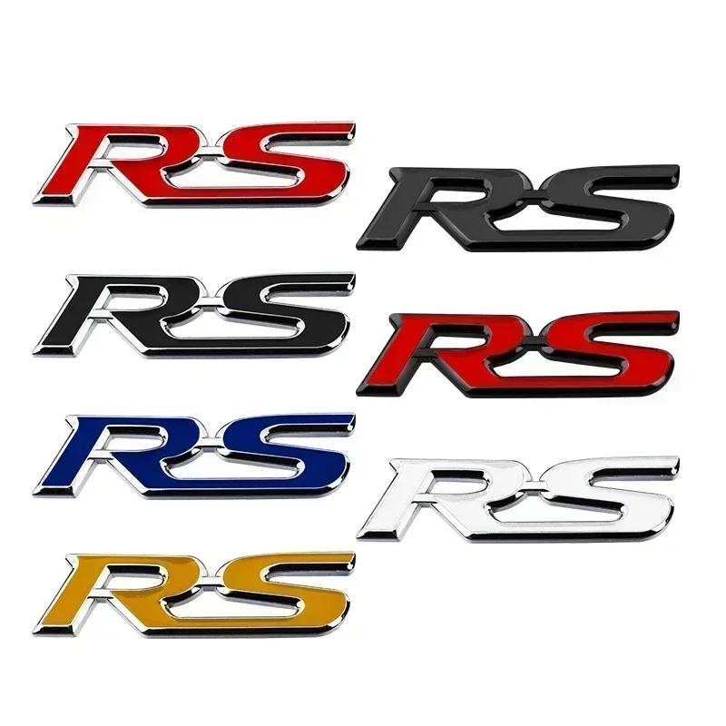 1pcs 3D Metal RS Logo Car Decal Trunk Body Side Sticker Accessories