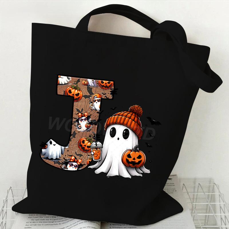 26 Letters Personalized Printing Trend Handbag Commuter Shoulder Bag Canvas Bag