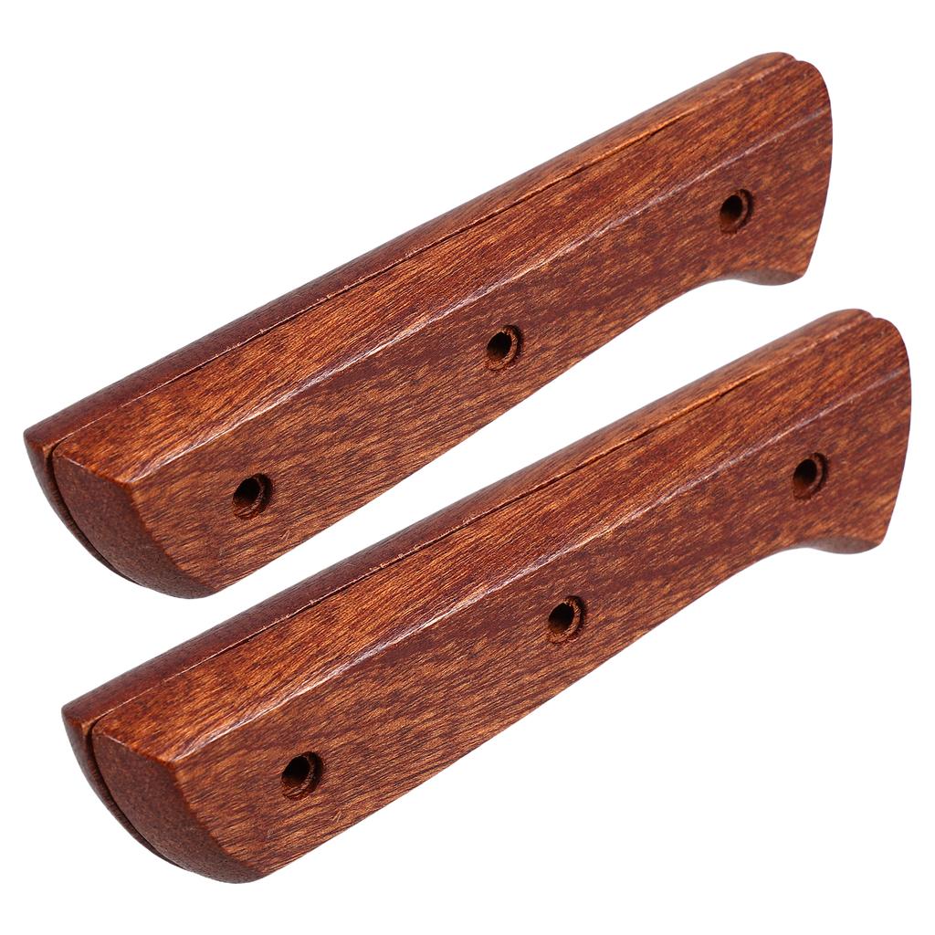 2pcs Solid Wood Knife Handles With Hole Kitchen Knife Guard Handle Replacement Anti-Skid Grip Handmade Knives Accessories