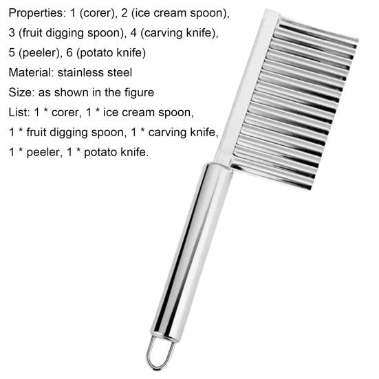 Fruit Knife Wear-resistant Sharp Portable Stainless Steel Ice Cream Spoon Coring Device Skin Peeler for Home Kitchen