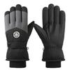 PU Leather Winter Cycling Gloves Fleece Lining Non-Slip Gloves Waterproof Gloves  For Women Man