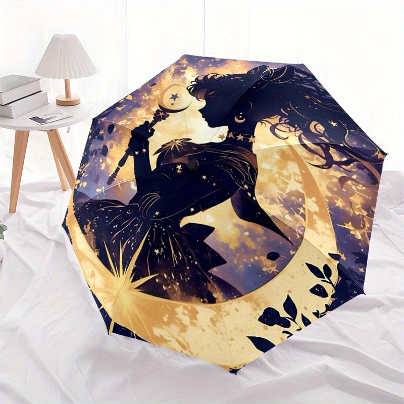 1pz Ombrello Automatico Sailormoon - Pieghevole con 8 Stecche in Ferro, Portatile per Esterno, Regalo, Ombrello da Esterno157