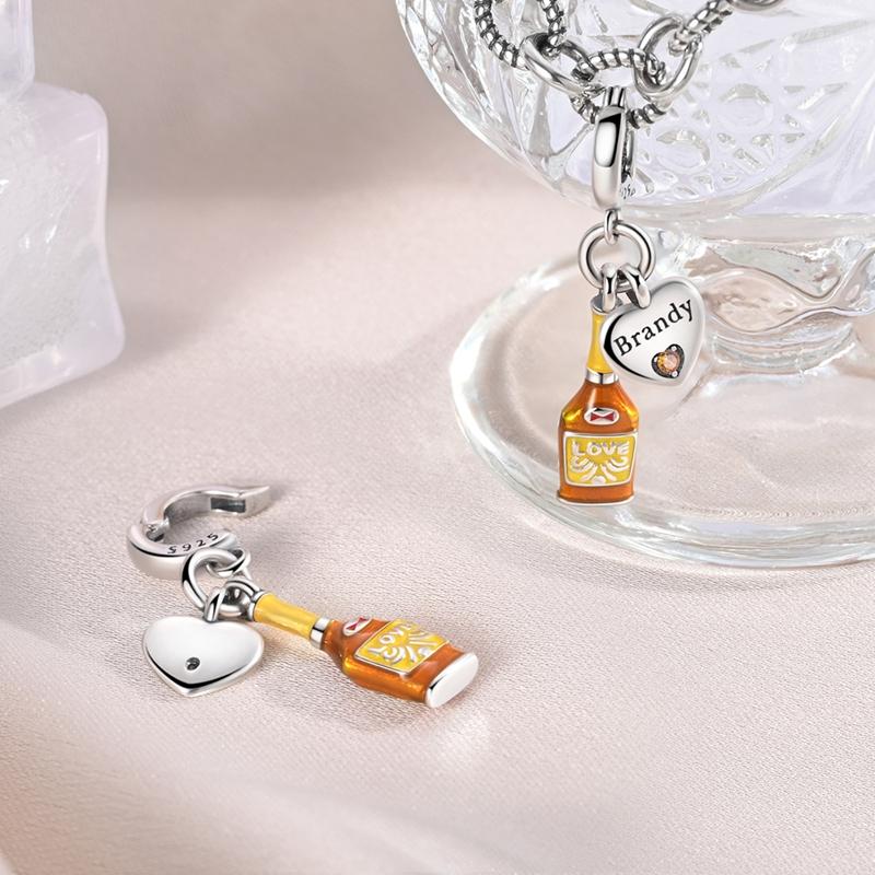 Copper Pets Dog Cat Colorful Wine Bottle Charms Cz Zirconium Shoe Bead Pendant Fit Original Bracelet Diy Jewelry