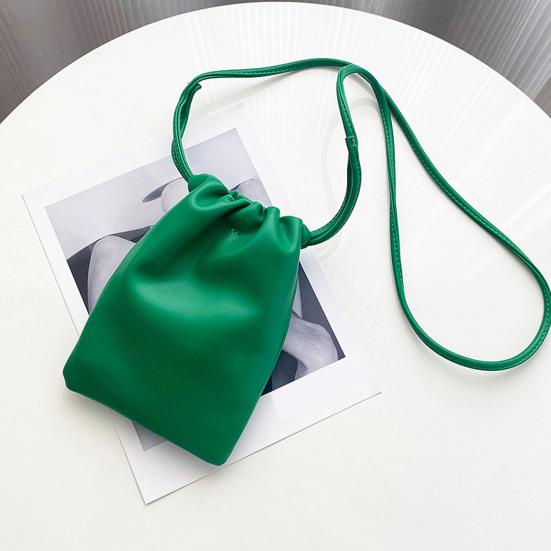Dámská taška na mobilní telefon z umělé kůže crossbody taška na telefon jednobarevná přenosná peněženka na telefon pro každodenní život cestování nakupování