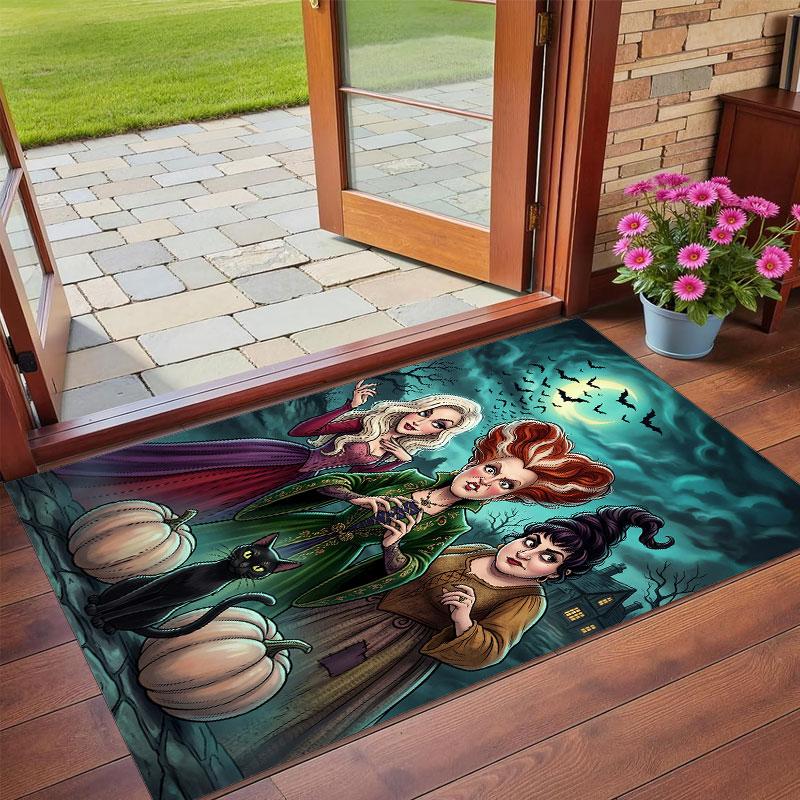 Crystal Velvet Rug Soft Non Slip Indoor Floor Mat Home DecorHocus Pocus Sanderson Sisters