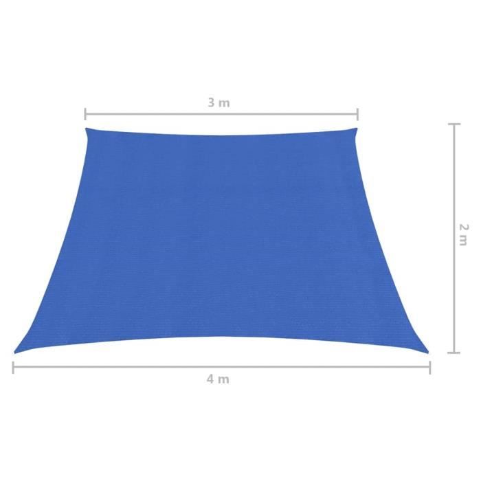 VidaXL Shade Sail 160 G-m² Blue 3-4x2 M HDPE
