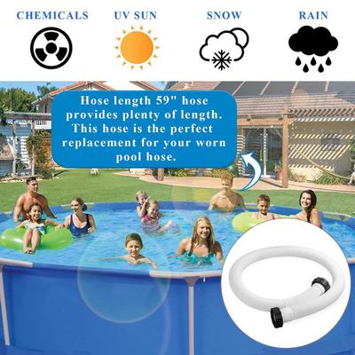 Stretchable Corrugated Structure Pool Hose with Clamps Easy Installation Pool Filter Pump Replacement Hose for INTEX Adapter