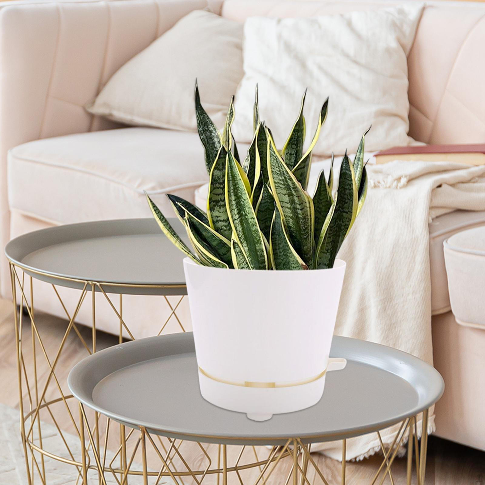 

Planter Pot, Self Watering Plant Pot with Drainage Holes, Large Flower for Indoor Outdoor Plants білий