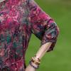 Women's Floral Print Maxi Dress, Tie Waist 3/4 Sleeve Casual Summer Dress (XL-5XL)