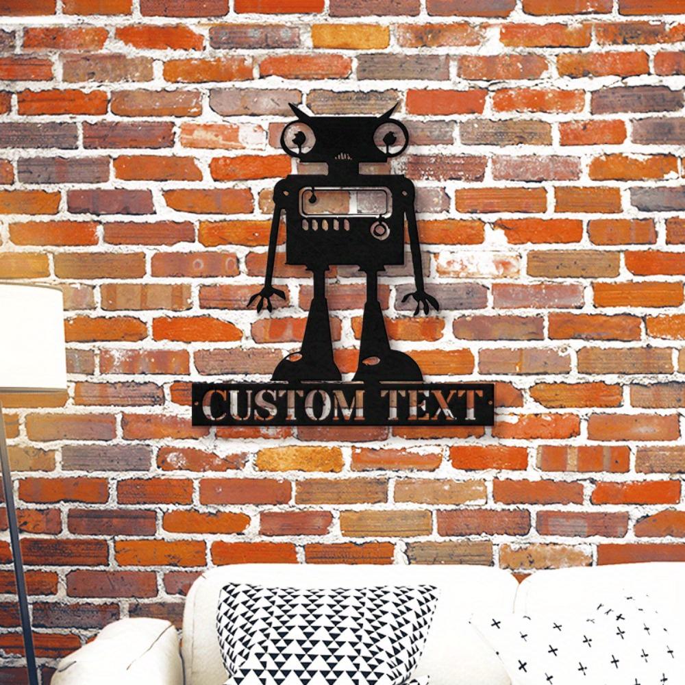 Metallroboter Wanddekoration Industrieller Stil Innen Hängende Kunstskulptur Küche Wohnzimmer Schild