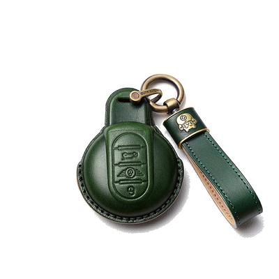 BMW Mini Key Case Key Cover Key Holder MINI F60 F56 F55 F54 Cooper Crossover Genuine Leather Green, Green