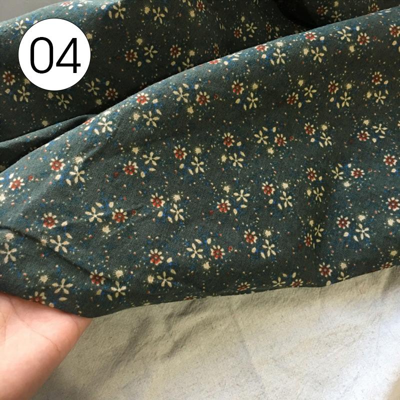 100x145cm Pastoral Style Small Floral Printed Fabric Retro Cotton Linen Fabric For Sewing Clothes Tablecloth DIY Patchwork