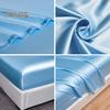 Solid Color Satin Sheet Glossy Bed Sheet Pillowcases Wrinkle-Free Cooling Silky Fitted Sheet Pillow Cover for Twin Full Queen King Size