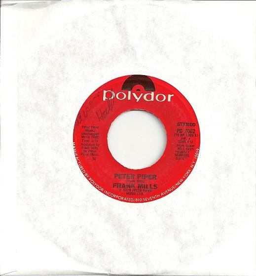 

7inch Record FRANK MILLS - Peter Piper PD2002 Polydor 1979 US Pop Used