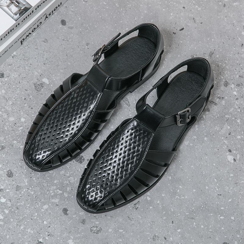 Summer Designer Fashion New Men's Gladiators Belt Buckle Pu Leather Casual Shoes Breathable Beach Sandals Outdoor Slippers