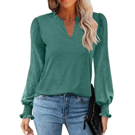 Chic Puff Long Sleeves Versatile Comfortable Ladies Elegant Fashion Loose Pullover Tee Shirt Streetwear Club Blouse
