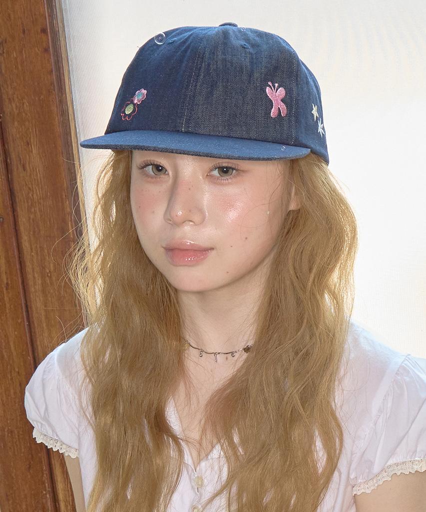 Kiibi Kitsch Washed Denim Cap Navy