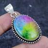 Natural Rainbow Solar Quartz 925 Sterling Silver Jewelry Pendant 2.01" S9a62