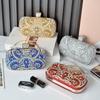 Borsa a Mano Argentata Lusso Donna Borsa alla Moda Cristallo Matrimonio Sposa Signora Diamante Telefoni Cellulari Portafogli Donna Borsa a Spalla