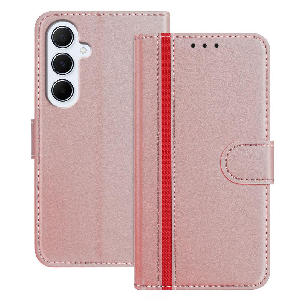For Samsung Galaxy A17 Phone Cases Wallet Stand Color Splicing Leather Cover with Magnetic Clasp