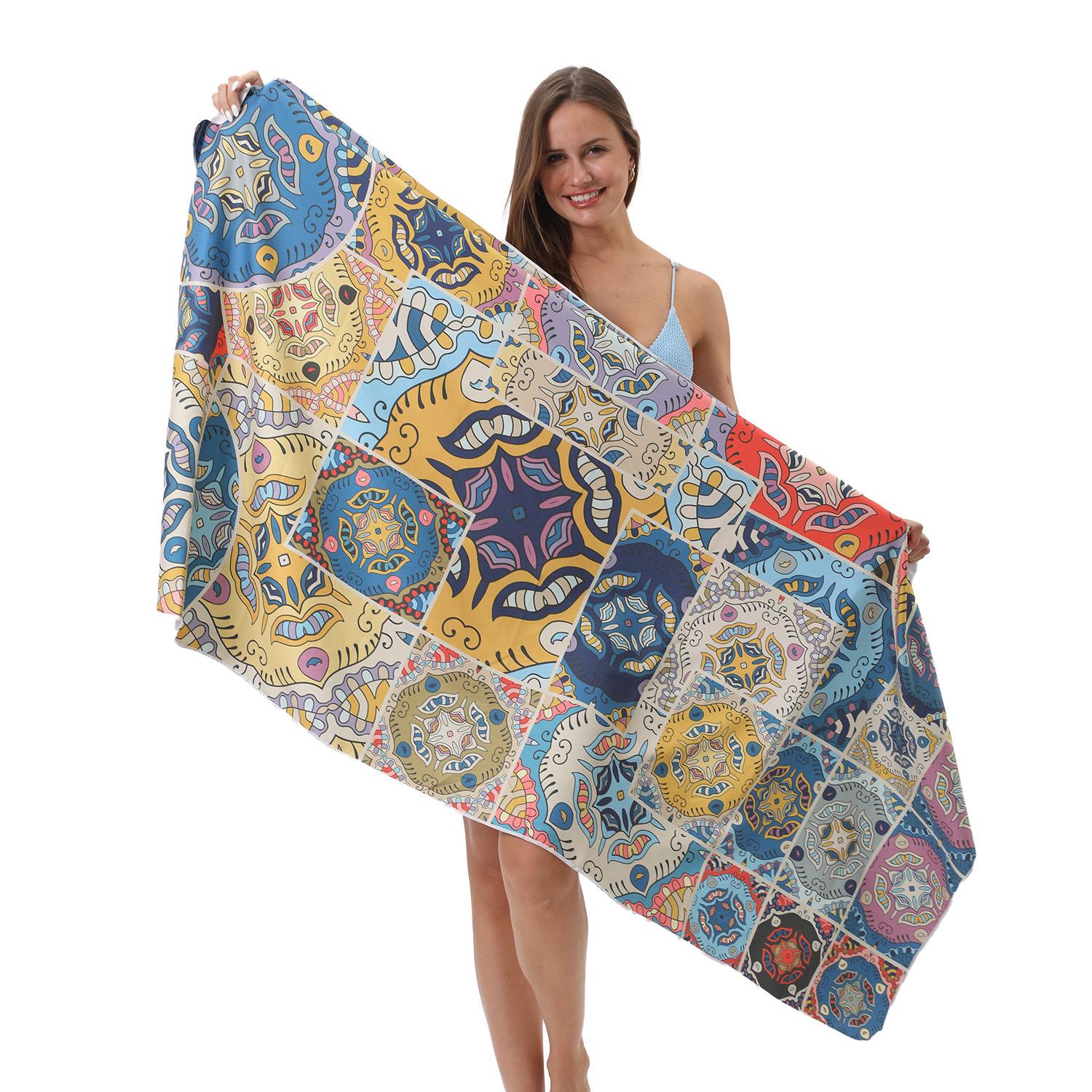 

UPF + UV protection beach towel Quick-drying yoga sports towel Printed bath towel 80 * 160 [OPP independent bag]
