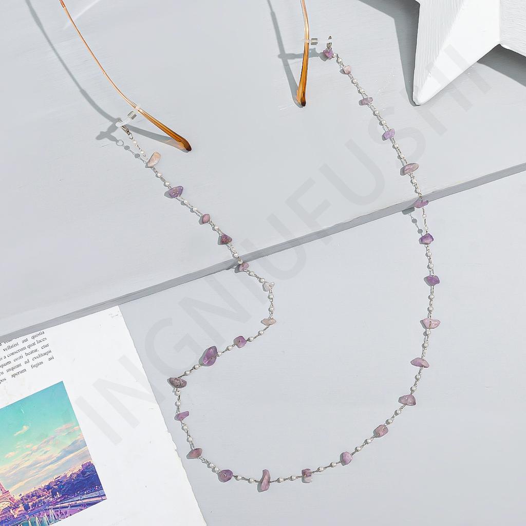 European and American fashion simple stone chain glasses chain, women's anti-lost neck lanyard glasses chain