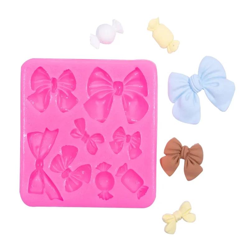 Cake Decoration Tools, Pastry Kitchen Baking Accessories Set, 1pcs Bow Knot Resin Art Molds Silicone Fondant Mould