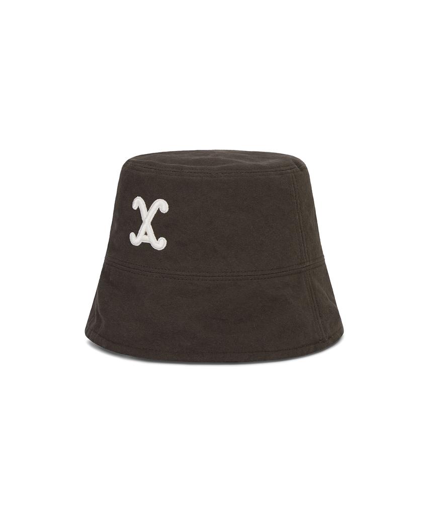 Bajal Va Curved 3D Logo Drop Bucket Hat Brown