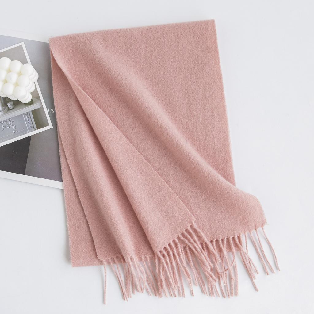 Wool Scarf Solid Color Scarf for Autumn and Winter Women's Versatile Scarf Thick and Warm Scarf Simple Shawl