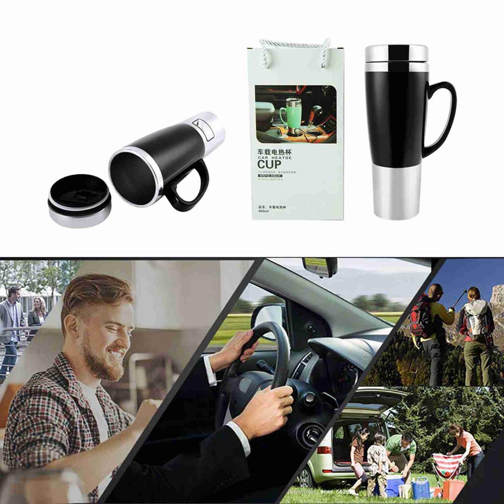 12V Electric Water Insulated Car Mug Travel Heating Cup Kettle for Hot Coffee Milk Tea Electric Car Water Mug Electric Car Mug