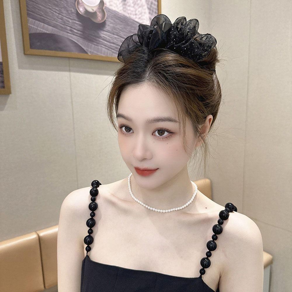 Dots Bow Shark Clip Large Mesh Ponytail Clip Fashion Bow Hair Claw  Wedding