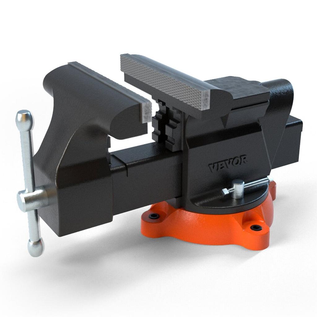 6" Bench Vise W/ Anvil 360°Swivel Locking Base Heavy Duty Ductile Iron