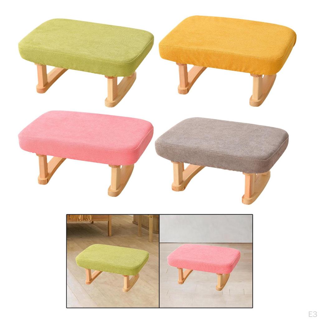 Ottomane Fußstütze mit Holzbeinen für Zuhause und das Büro