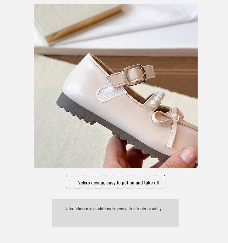 Girls' Leather Doll Bow Princess Shoes - Spring/Autumn 2026 Collection