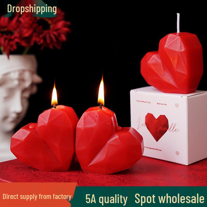Custom Heart-Shaped Scented Valentine's Candle Gift