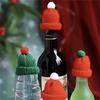 5pcs Mini Knitted Christmas Hat  Cake Toppers Christmas DIY Finger Hat for Christmas New Year Party Cake Decoration Supply
