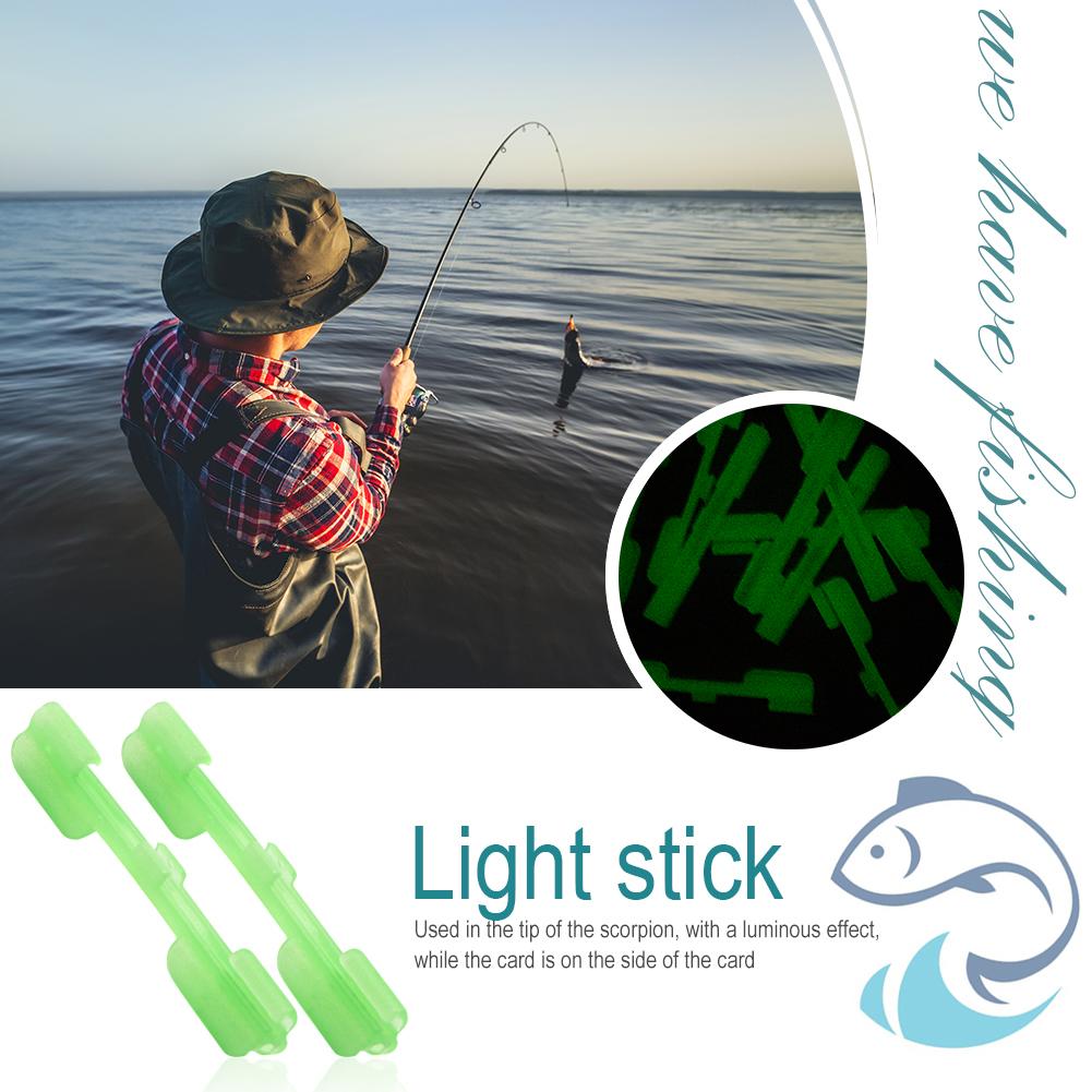 10pcs Night Fishing Rod Tip Wear-Resistant Fluorescent Lure Clip Fishing Float Tip Clip for Rod Top Glow Stick Fixed