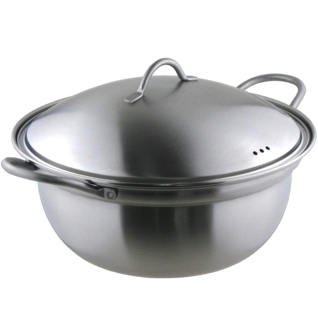 Nagao Stainless Steel Tabletop Made In Japan Tsubame-Sanjo IH-Compatible Pot, 24cm, YOSENABE,