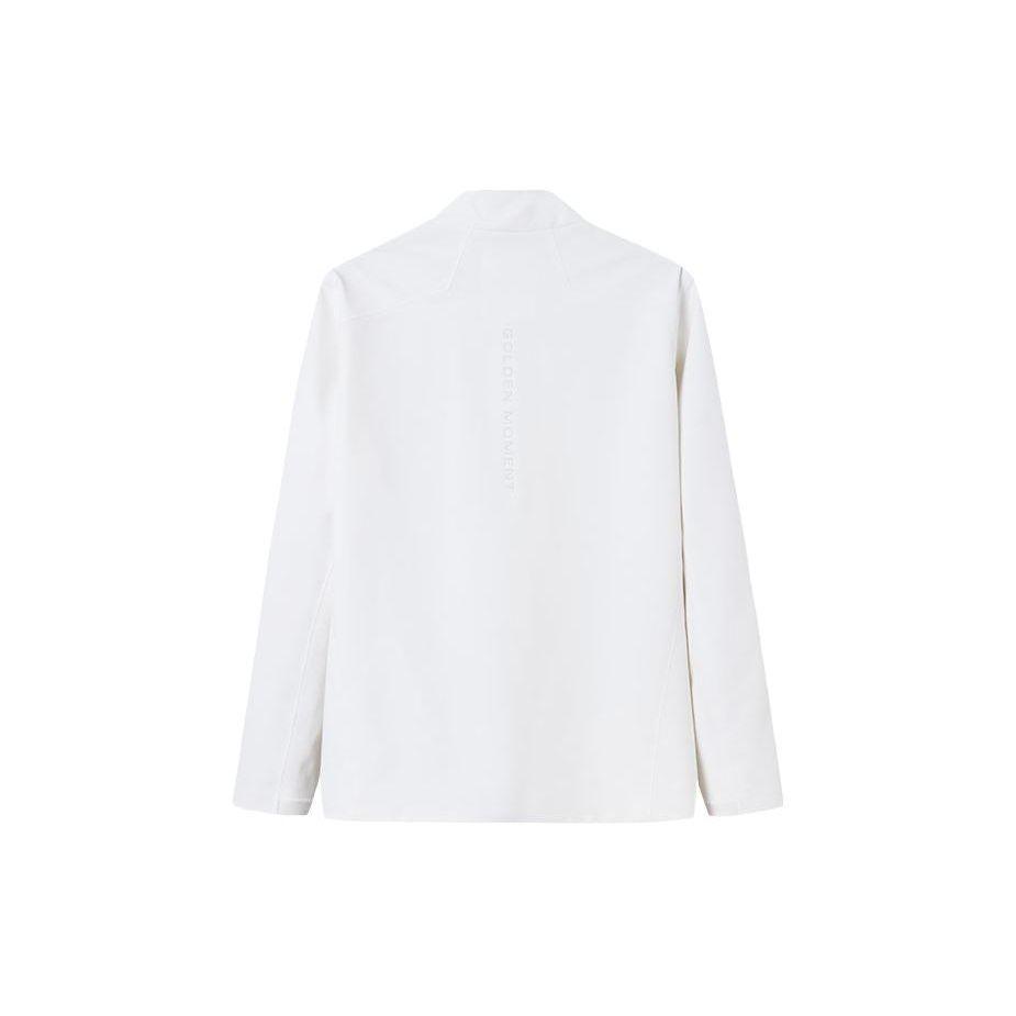 Anta Champion All-Weather Series Solid Color Zipper Stand Collar Fleece Jacket Men Jacket Paper-White 152340615-1