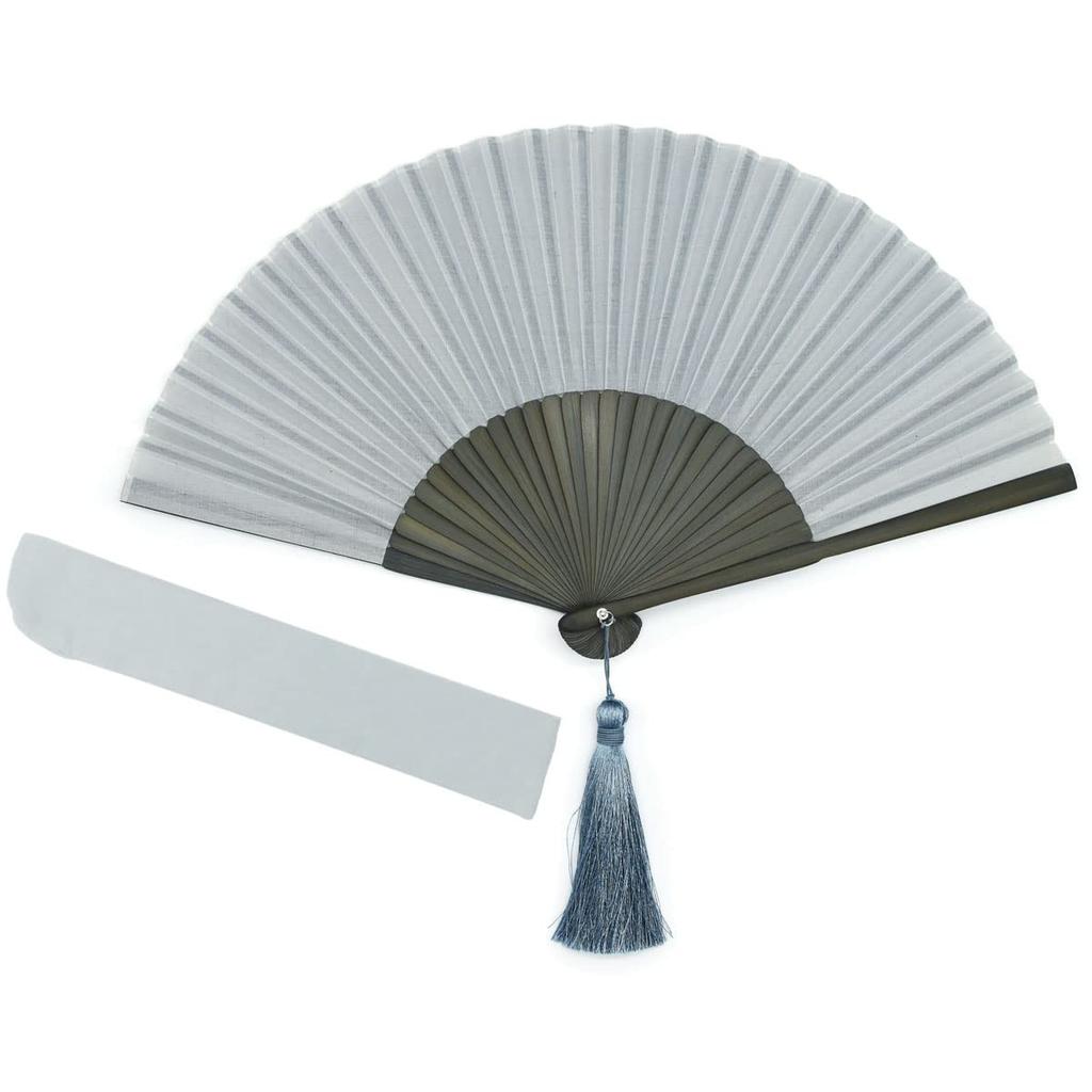 Nishikawa Shouroku Shoten Folding with Fan Gray Fan, Summer, Case, Two-Color, Women's, byCOLOR, Craft,