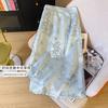 Elegant High-Waisted A-Line Satin Midi Skirt Women Slimming Fit Back Zipper Office Chic Style