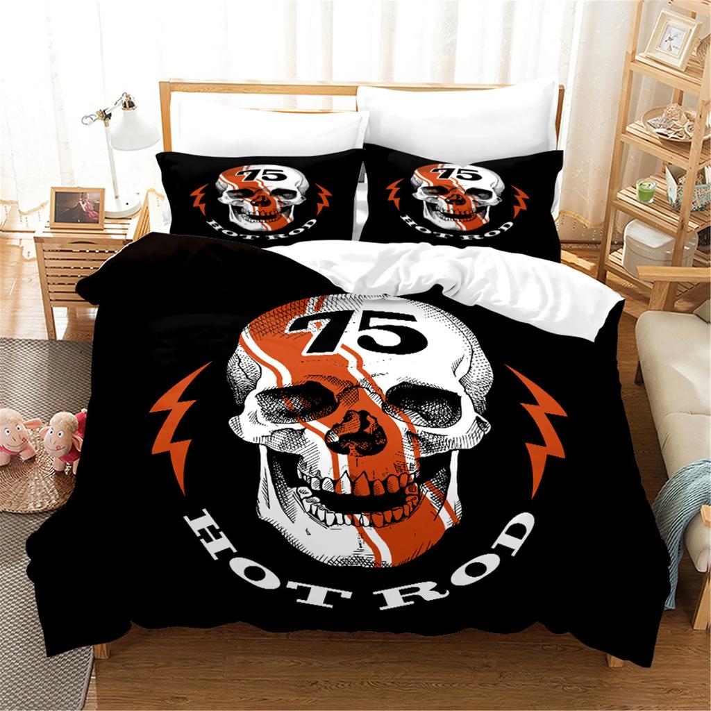3D Printed Skull Bedding Set Pillowcase Cyber Love Duvet Cover Double Twin Full Queen King Adult Kids Bedclothes Quilt Cover