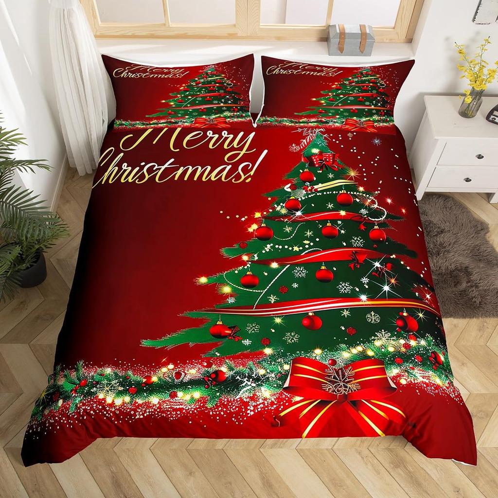 Christmas Snowman Down Comforter Set Bedding Set 3-piece Duvet Cover Set