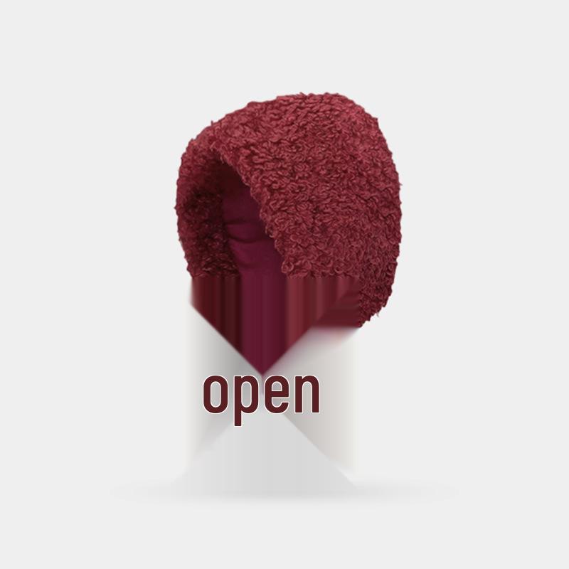 Ancola Red Riding Hood Women's Warm Burgundy Plush Cycling Ear Muffs Witch Hat