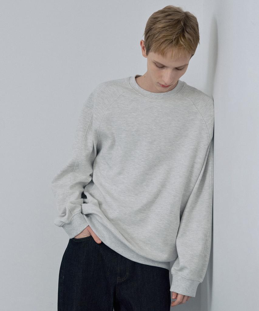 MINDBRIDGE Diagonal Oversized Oatmeal Sweatshirt