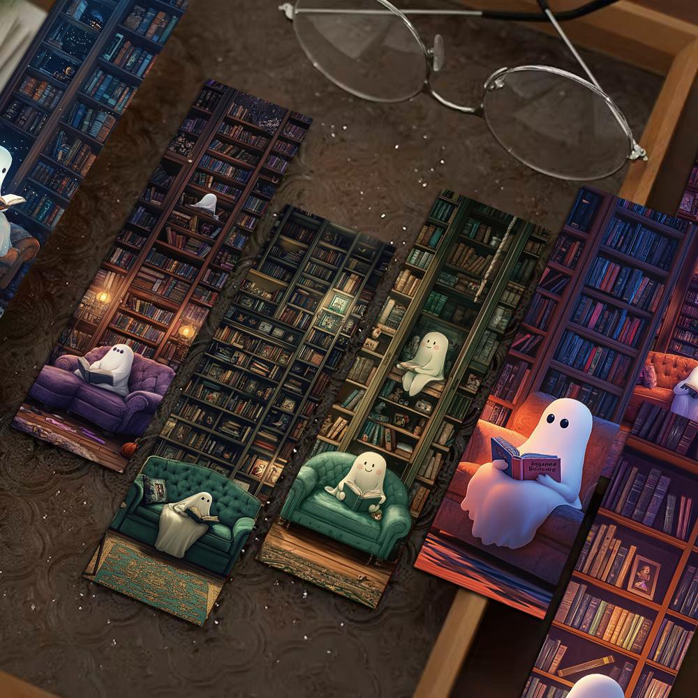 

30 шт. Закладки «Призрак читает в библиотеке» Эстетическое искусство Картинка Сделай сам Мультяшные Эстетические Закладки для ноутбука Y2k Мода Харадзюку