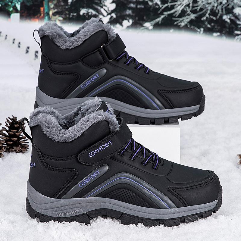 Women's winter fur one thickened padded waterproof comfortable warm anti cold lightweight hiking waterproof non-slip snow boots cotton shoes