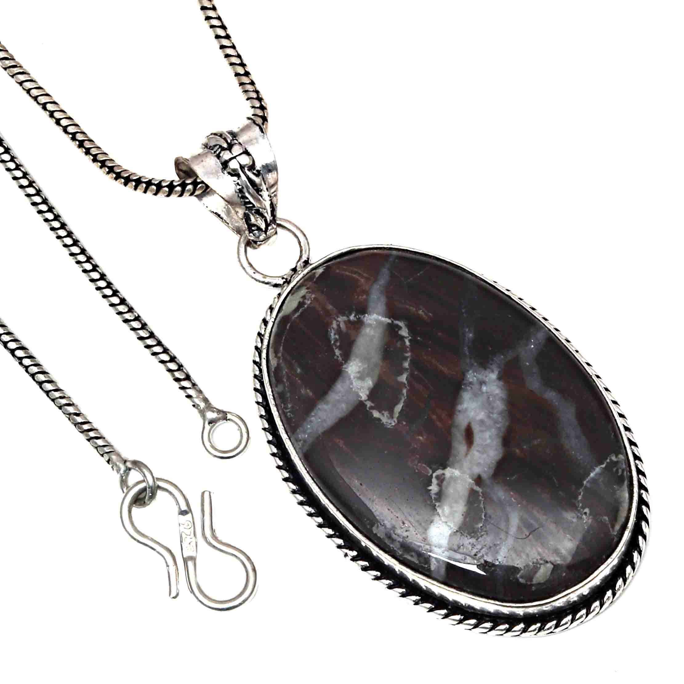 

Подвеска Septarian Jasper Gemstone Handmade Valentine Day Silver Jewelry 2.5