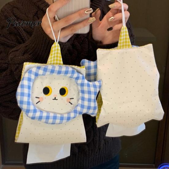 Fabric Tissue Holder Hanging Box Holder, Foldable Napkin Dispenser, Bathroom Paper Towel Durable Portable Storage Organizer, for Car And Office