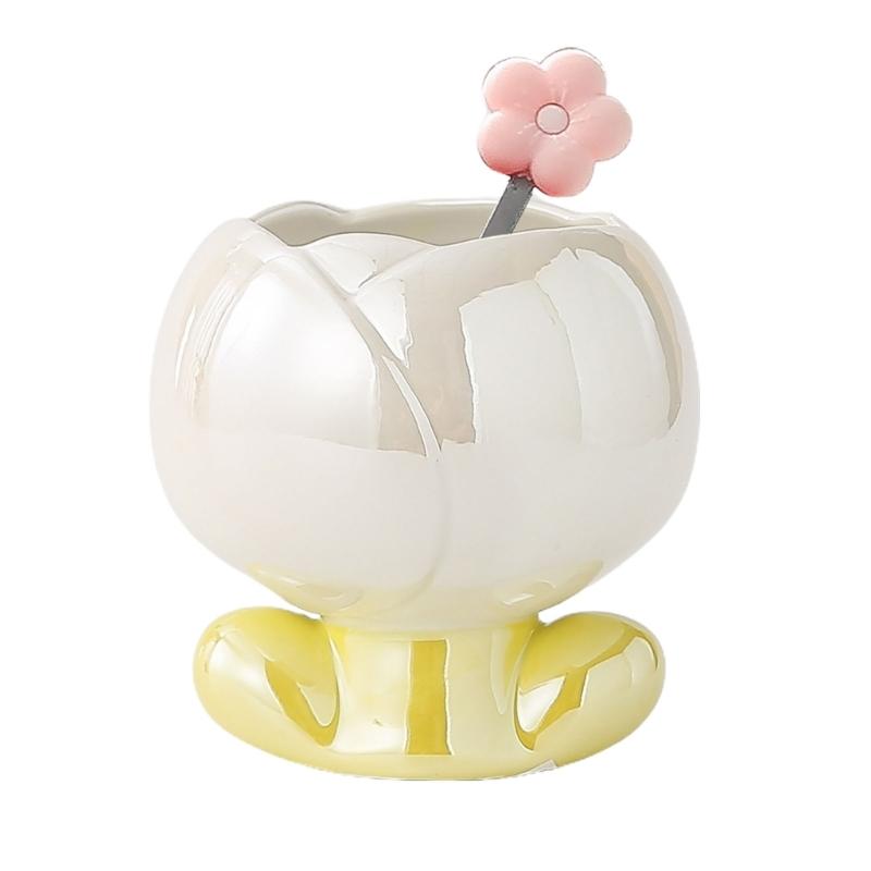 

Модные керамические кружки, стакан для воды, стакан для мороженого, красивые молочные чашки, цветочная кофейная чашка, керамический материал для воды и молока белый